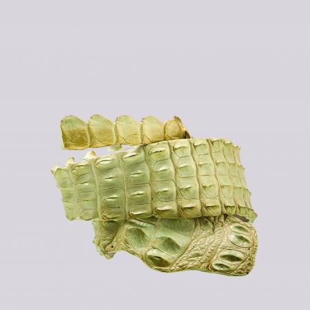 Croc waist belt-Crocodile Leather-Bone